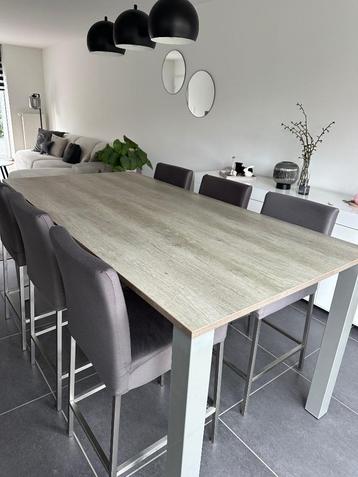 Table salle à manger mi haute 6 personnes avec chaises, Maison & Meubles, Tables | Tables à manger, 100 à 150 cm, Enlèvement, Utilisé