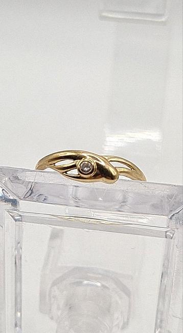 Prachtig 14k ring met briljantje beschikbaar voor biedingen