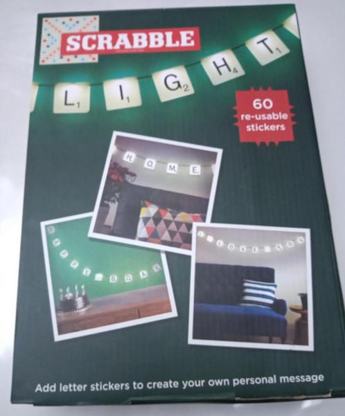 Scrabble lichtsnoer, Maison & Meubles, Lampes | Autre, Comme neuf, Enlèvement ou Envoi