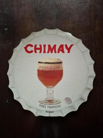Pub Chimay carton capsule, Enlèvement ou Envoi, Utilisé, Panneau, Plaque ou Plaquette publicitaire, Autres marques
