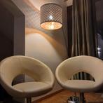 Design kuipstoelen witleder look – set van 2 – draaivoet, Lounge / Design / Modern, Enlèvement, Utilisé, Blanc