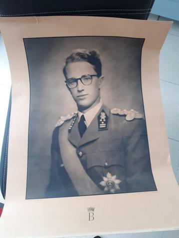 poster portret Koning Boudewijn 1958 beschikbaar voor biedingen