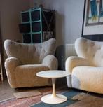 Tulipe mid-century café table, sheepskins fauteuils platner, Ophalen of Verzenden