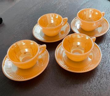 Fire King Peach Luster Espresso Cups (set) – Vintage beschikbaar voor biedingen