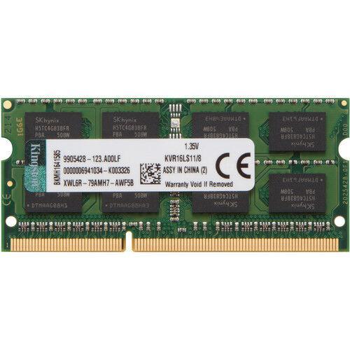 8GB 2Rx8 PC3L-12800S DDR3-1600 SO-DIMM Kingston KVR16LS11/8, Computers en Software, RAM geheugen