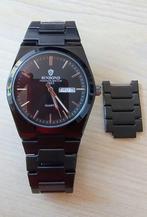 Mooi zwart Quartz horloge *NIEUW*, Staal, Staal, Polshorloge, Nieuw