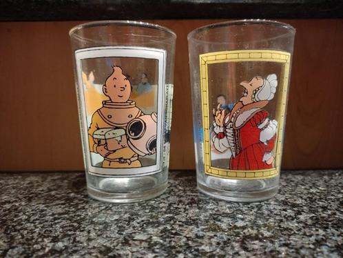 2 verres Tintin (Pub. Amora -1994), Collections, Personnages de BD, Neuf, Ustensile, Tintin, Enlèvement ou Envoi