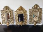3 miroirs exclusifs en cuivre du XIXe siècle, style Napoléon, Antiquités & Art, Rectangulaire, Moins de 50 cm, Enlèvement ou Envoi