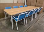 (NIEUW) Tuintafel Timo 270cm in teak + 8 MANUTTI stoelen, Tuin en Terras, Ophalen, Zo goed als nieuw, Aluminium