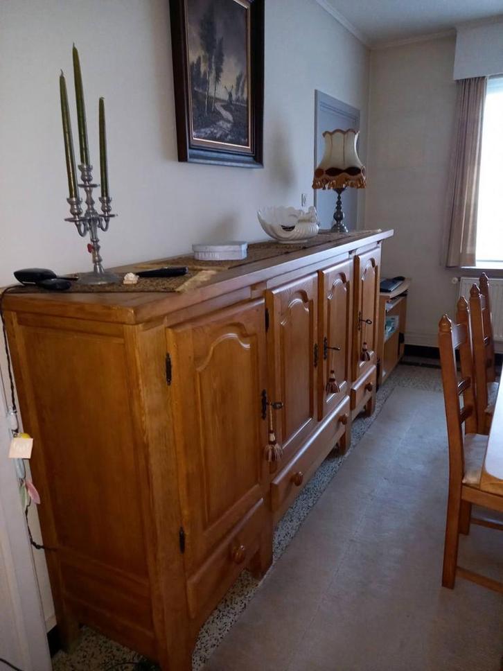 Eiken eetplaats, Huis en Inrichting, Complete eetkamers, Zo goed als nieuw, Ophalen