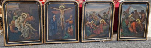 19e eeuwse schilderijen De Kruisweg, Antiek en Kunst, Antiek | Religieuze voorwerpen, Ophalen