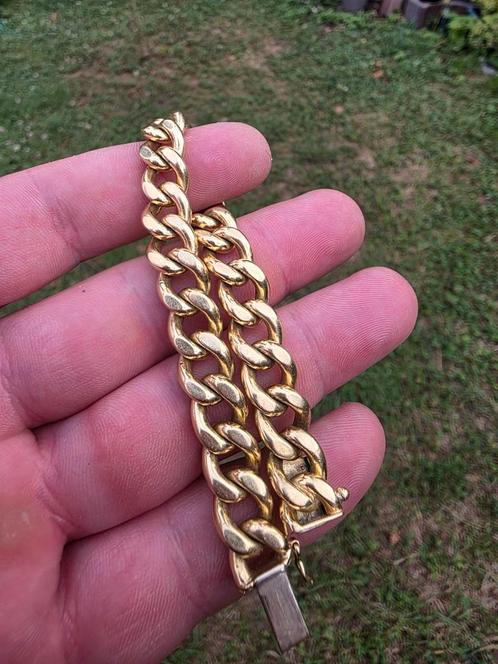 Bracelet maille gourmette, Handtassen en Accessoires, Armbanden, Zo goed als nieuw, Goud, Goud, Ophalen of Verzenden