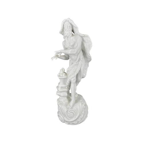 Volkstedt : Figurine en Porcelaine Blanche Allégorie Hiver, Antiquités & Art, Antiquités | Porcelaine, Enlèvement ou Envoi