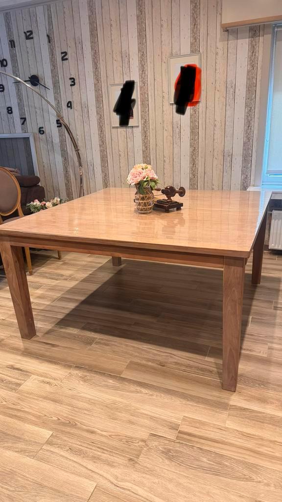 Teak tafel massief, Huis en Inrichting, Tafels | Eettafels, Zo goed als nieuw, 100 tot 150 cm, 100 tot 150 cm, Vijf personen of meer