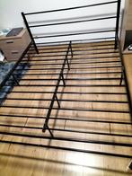 Bed, Tweepersoonsbed, metalen bed, Ophalen, Zwart, 180 cm, 200 cm
