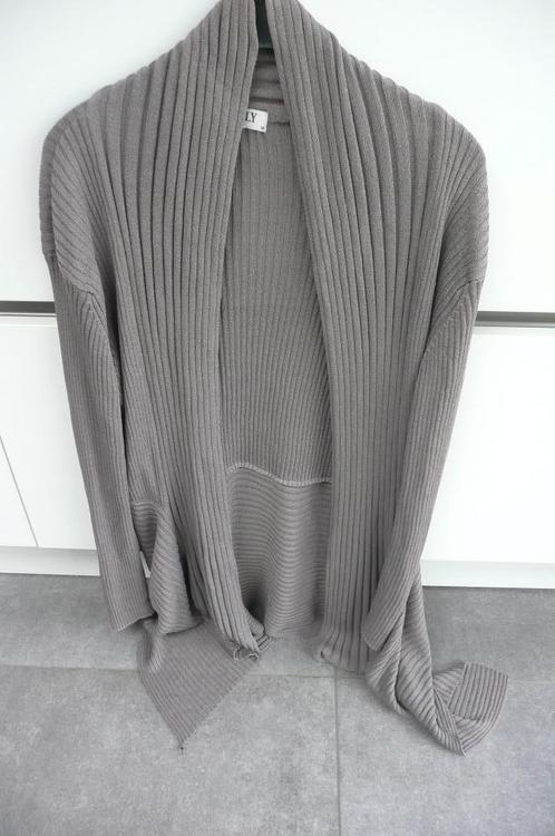 Bruine lange gilet (K717), Kleding | Dames, Jasjes, Kostuums en Pakken, Zo goed als nieuw, Jasje, Maat 38/40 (M), Bruin, Ophalen of Verzenden