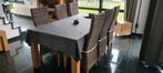 Eetkamer tafel in lichte eik met 6 stoelen, Huis en Inrichting, Complete eetkamers, Gebruikt, Ophalen