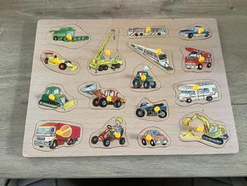 Houten kinderpuzzle voertuigen (16 stuks) beschikbaar voor biedingen