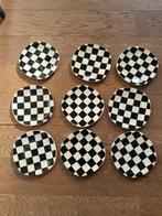 9 assiettes à dessert boch damier, Enlèvement ou Envoi