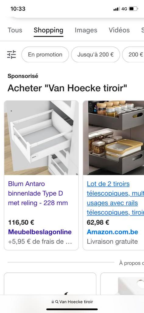 Tiroirs a glissieres, différents taille accessoires portes, Maison & Meubles, Armoires | Autre, Neuf, Enlèvement