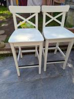 2 chaise hautes IKEA bois blanc, Bois, Utilisé, Enlèvement ou Envoi, Blanc
