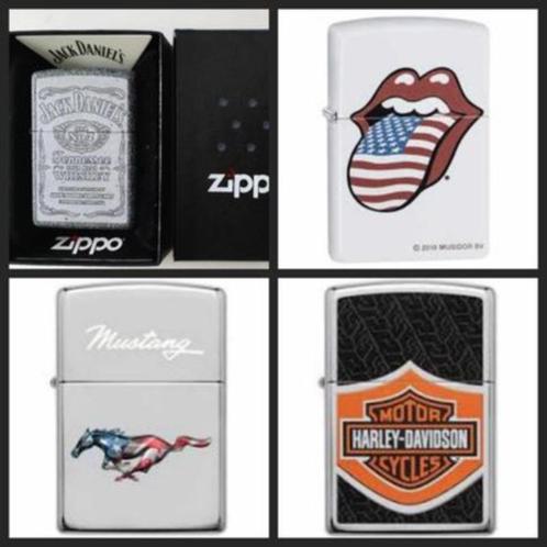 Zippo aansteker Harley Davidson Ford Mustang Rolling Stones, Verzamelen, Rookartikelen, Aanstekers en Luciferdoosjes, Nieuw, Aansteker