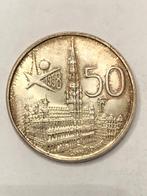 Munt zilver België 50 FR expo jaartal 1958 vlaams mooi, Zilver, Ophalen of Verzenden, Losse munt, Zilver