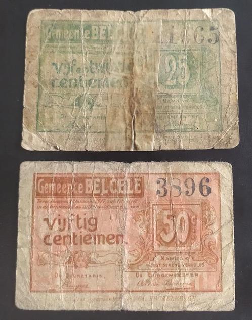 Belcele/Belsele: 25+50 centiemen 1917 (noodgeld), Postzegels en Munten, Bankbiljetten | België, Setje, Ophalen of Verzenden