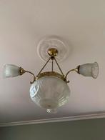 Oude luster Art Deco puntgaaf met 4 lichtpunten, Ophalen of Verzenden, Zo goed als nieuw