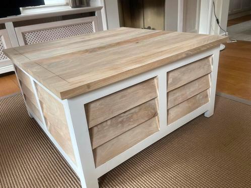 Riviera Maison multifunctionele salontafel met liftfunctie, Huis en Inrichting, Tafels | Salontafels, Zo goed als nieuw, Minder dan 50 cm