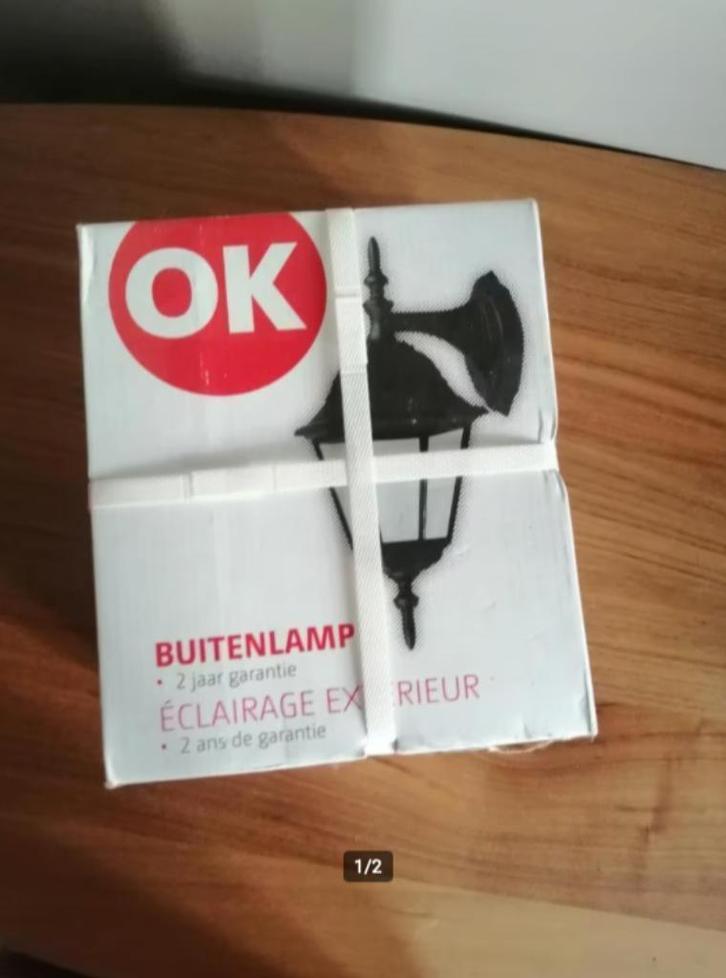 Gevellamp Zwart E27 fitting, Huis en Inrichting, Lampen | Wandlampen, Nieuw, Glas, Kunststof, Metaal, Ophalen