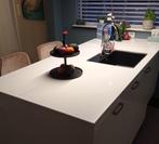 Kwartscomposiet werkblad met wasbak, Huis en Inrichting, Keuken | Keukenelementen, Ophalen, Gebruikt, 75 cm of meer, Wit