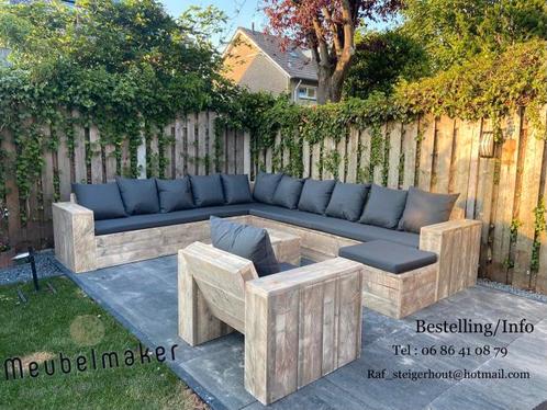 Steigerhout Hoekbank loungebank Loungeset tuinbank stoel!, Tuin en Terras, Tuinsets en Loungesets, Nieuw, Loungeset, Steigerhout