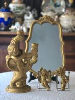 Antieke Spiegel en Kandelaar met 2 engelen, Antiek en Kunst, Antiek | Spiegels, Ophalen