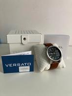 Horloge Diesel chrome met lederen band, Handtassen en Accessoires, Horloges | Heren, Staal, Polshorloge, Ophalen, Overige merken