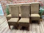 6 ROTAN STOELEN IN GOEDE STAAT - INTACT - NATUURLIJKE PATINA, Huis en Inrichting, Stoelen, Ophalen, Gebruikt, Riet of Rotan, Vier
