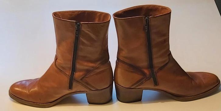 Italiaanse Echt Lederen Laarzen Vintage maat 45 in Cognac., Kleding | Heren, Schoenen, Zo goed als nieuw, Ophalen of Verzenden