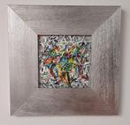 "Fils de peinture colorés" dans leur encadrement argenté, Antiquités & Art, Enlèvement ou Envoi