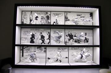 Kuifje Tintin vitrine kast voor figurines hors serie + Led