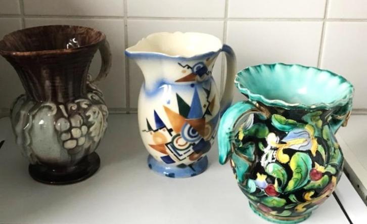 Kan Picasso stijl Art Deco Monaco Vintage 3 stuks😍💑🎁🤗👌, Antiek en Kunst, Antiek | Keramiek en Aardewerk, Ophalen of Verzenden
