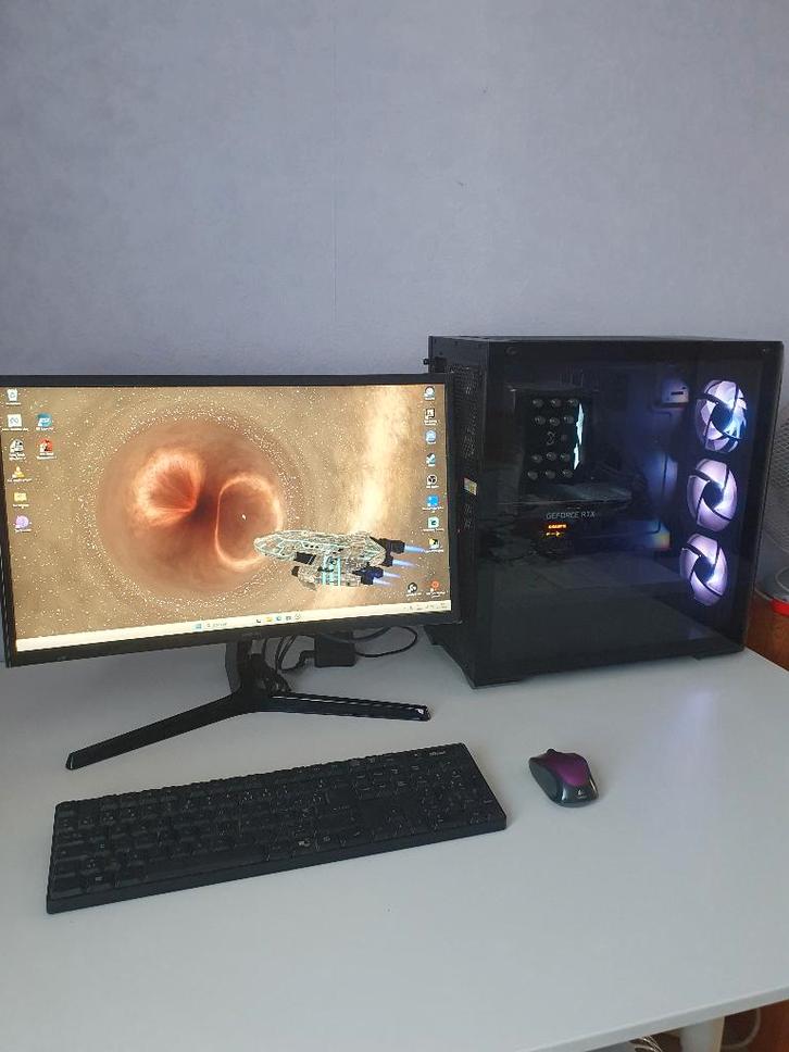 Volledige Gaming pc, Informatique & Logiciels, Ordinateurs de bureau, 3 à 4 Ghz, HDD, SSD, 32 GB, Avec carte vidéo, Avec moniteur