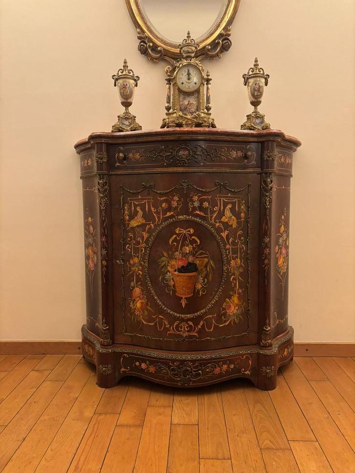 Antieke handbeschilderde commode – Richelieu /Louis XV-stijl, Antiek en Kunst, Antiek | Meubels | Kasten, Ophalen