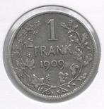 11191 * LEOPOLD II * 1 frank 1909 vl  zonder punt * Z.Fr, Zilver, Verzenden