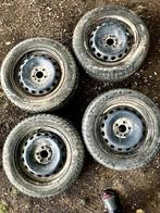 Set van 4 Dunlop winterwielen + 15” velgen van plaatstaal, Ophalen, Gebruikt, 15 inch, Velg(en)