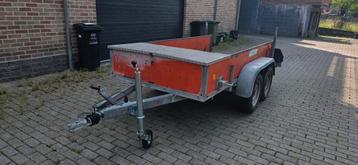 Remorque porte engins double essieux 2400kg - 250x135cm, Autos : Divers, Remorques, Enlèvement ou Envoi, Comme neuf