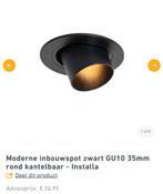 10  mat zwarte inbouwspots incl lampen, Maison & Meubles, Lampes | Spots, Neuf, Strak modern, LED, Spot encastrable ou Spot mural