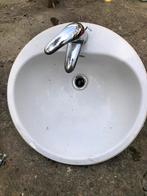 Gratis - 2 wasbakken met hansgohe kranen, Ophalen, Gebruikt, Chroom, Wastafel