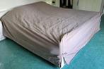 Grand couvre-lit en lin doublé un peu matelassé – 1,75 m X 2, Deux personnes, Brun, Autres types, Utilisé