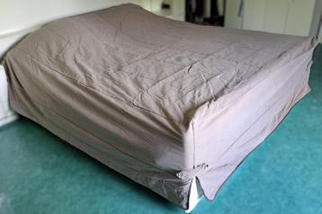 Grand couvre-lit en lin doublé un peu matelassé – 1,75 m X 2