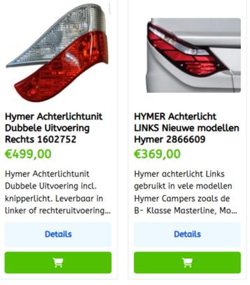 Hymer achterlichten diverse soorten hier te koop! hymer  beschikbaar voor biedingen